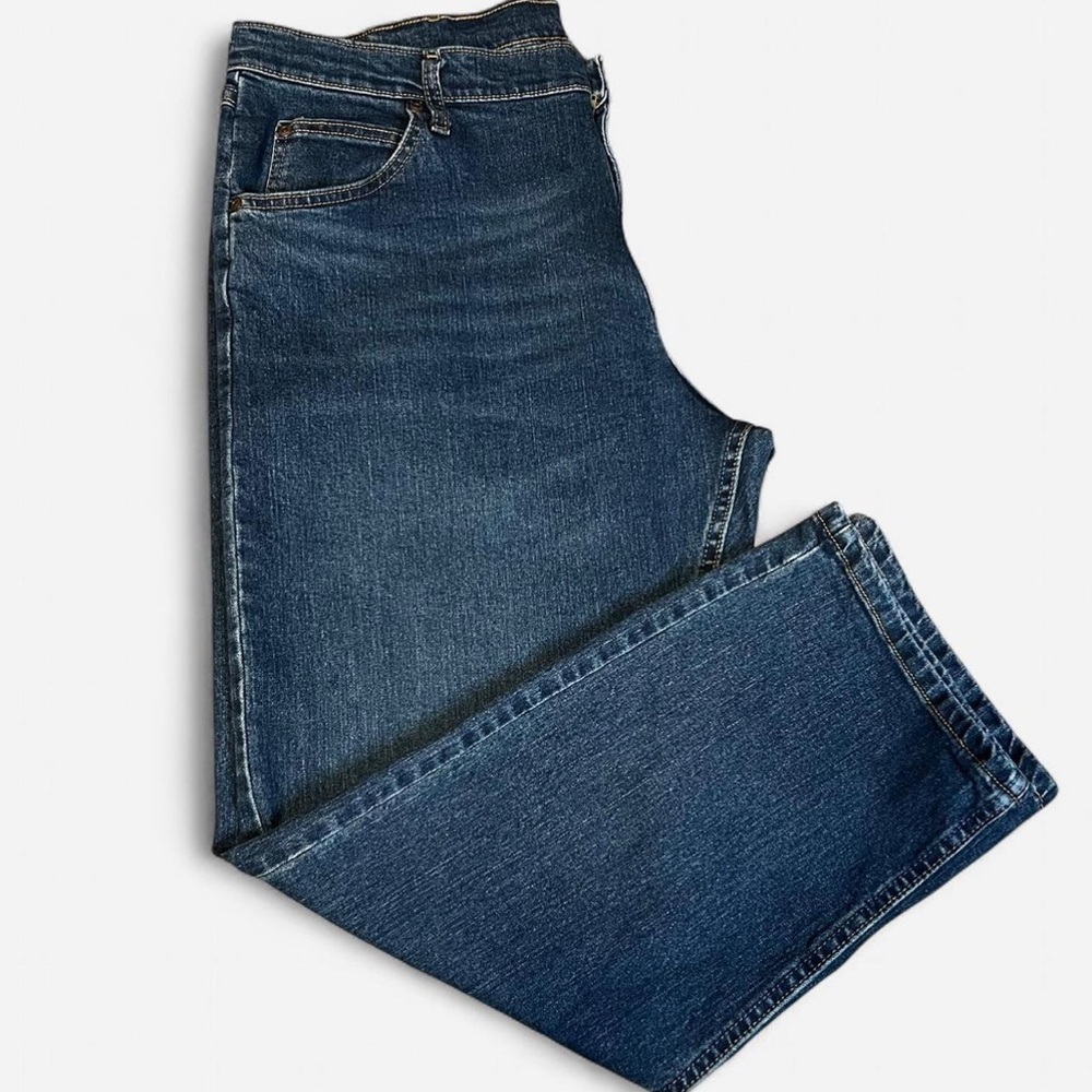 Navy blue Wrangler straight leg jeans for men 1007FXWXD Sz 38x29 - Picture 4 of 5